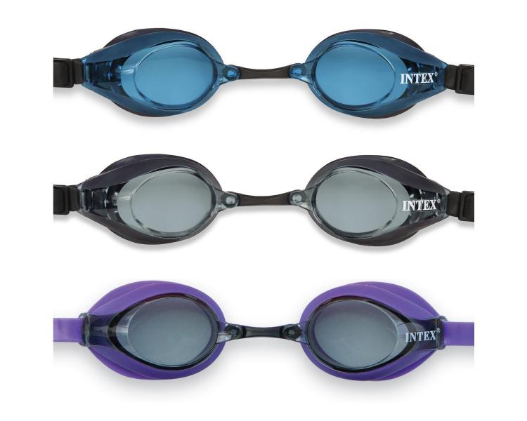 Очки для плавания "Ресинг" (10-14 лет, 2 цвета) 12 шт/упак 55691                    
